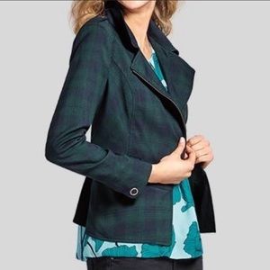 Cabi Tartan Plaid Moto Jacket Blazer #3181